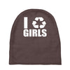 i recycle girls  funny Baby Beanies