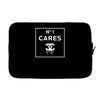 no1 cares Laptop sleeve