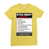funny stag night checklist, ideal gift, christmas present Ladies Fitted T-Shirt