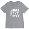 Best Dad Ever Funny Music Note V-Neck Tee