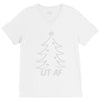 lit af christmas tree V-Neck Tee