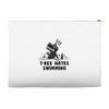 trex hates swimming Accessory Pouches