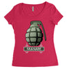 hand grenade military army Women's Triblend Scoop T-shirt