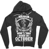Never Underestimate Dog Rescuer Who Was Born October Zipper Hoodie