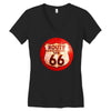 route 66 sign distressed, ideal birthday gift or present Women's V-Neck T-Shirt