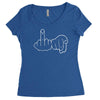 funny rude fingers ideal birthday gift or present Women's Triblend Scoop T-shirt