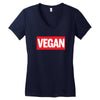 marvel logo parody vegan Women's V-Neck T-Shirt