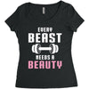 Every Beast Needs a Beauty Women's Triblend Scoop T-shirt