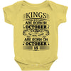 Real Kings Are Born On October 15 Baby Onesie