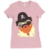 pug in a crew Ladies Fitted T-Shirt
