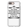 Dear Daddy, Thanks for Being my Dad Baby Boy Letter to Father iPhone 8 Plus