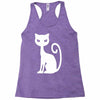 white cat funny Racerback Tank