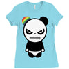 angry panda rainbow Ladies Fitted T-Shirt