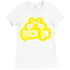 rock on Ladies Fitted T-Shirt
