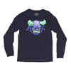 blue monster with horns Long Sleeve Shirts