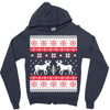 reindeer christmas ugly sweater Zipper Hoodie