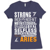 Strong Independent Motivated Aries Ladies Fitted T-Shirt