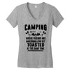 Camping Where Friends And Marshmallow Get Toasted At The Same Time Women's V-Neck T-Shirt