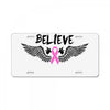 angel wing believe breast cancer License Plate