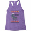 ugly dinosaur merry christmas Racerback Tank