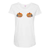 pumpkin skull hand Maternity Scoop Neck T-shirt