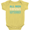 all men are created equal but the best are born in september Baby Bodysuit