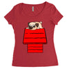 snoopy parody pug w Women's Triblend Scoop T-shirt