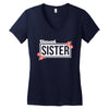 blessed sister with flower white color Women's V-Neck T-Shirt
