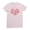 Jet'aime Flower Heart Ladies Fitted T-Shirt