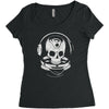 astronaut skull Women's Triblend Scoop T-shirt