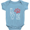 love paw rhinestud Baby Onesie