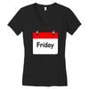 title of day of the week friday day of the week Women's V-Neck T-Shirt