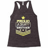 military, proud us army brother veteran u Racerback Tank