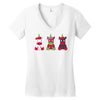 Three Cute But Angry Unicorn Women's V-Neck T-Shirt