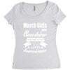 March Girls Are Sunshine Mixed With A Little Hurricane Women's Triblend Scoop T-shirt