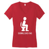 downloading ! funny white sex Women's V-Neck T-Shirt