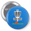 disc golf frisbee leaning on target basket innova Pin-back button
