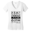 Born In March Women's V-Neck T-Shirt