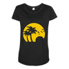beach silhouette birds sand sunset Maternity Scoop Neck T-shirt