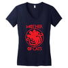 mother of cat new Women's V-Neck T-Shirt