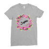 Floral Baby Name Ladies Fitted T-Shirt