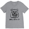 deal with it angry pitbul V-Neck Tee