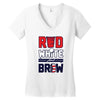 red white and brew Women's V-Neck T-Shirt