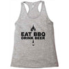 eat bbq drink beer Racerback Tank