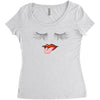 Eyelash And Lips Women's Triblend Scoop T-shirt