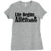 life begins after coffee Ladies Fitted T-Shirt