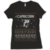 capricorn christmas ugly sweater Ladies Fitted T-Shirt