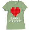 nerd shirt design  herz f&uuml;r nerds computer gaming fun big bang minecr Ladies Fitted T-Shirt