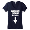 warning choking hazard printed Women's V-Neck T-Shirt