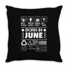Born In June Throw Pillow
